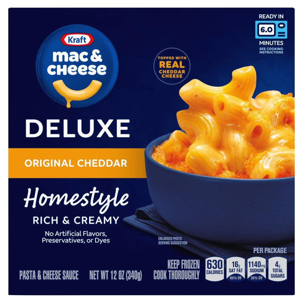 Kraft Deluxe Mac & Cheese Cheddar, 12 Oz