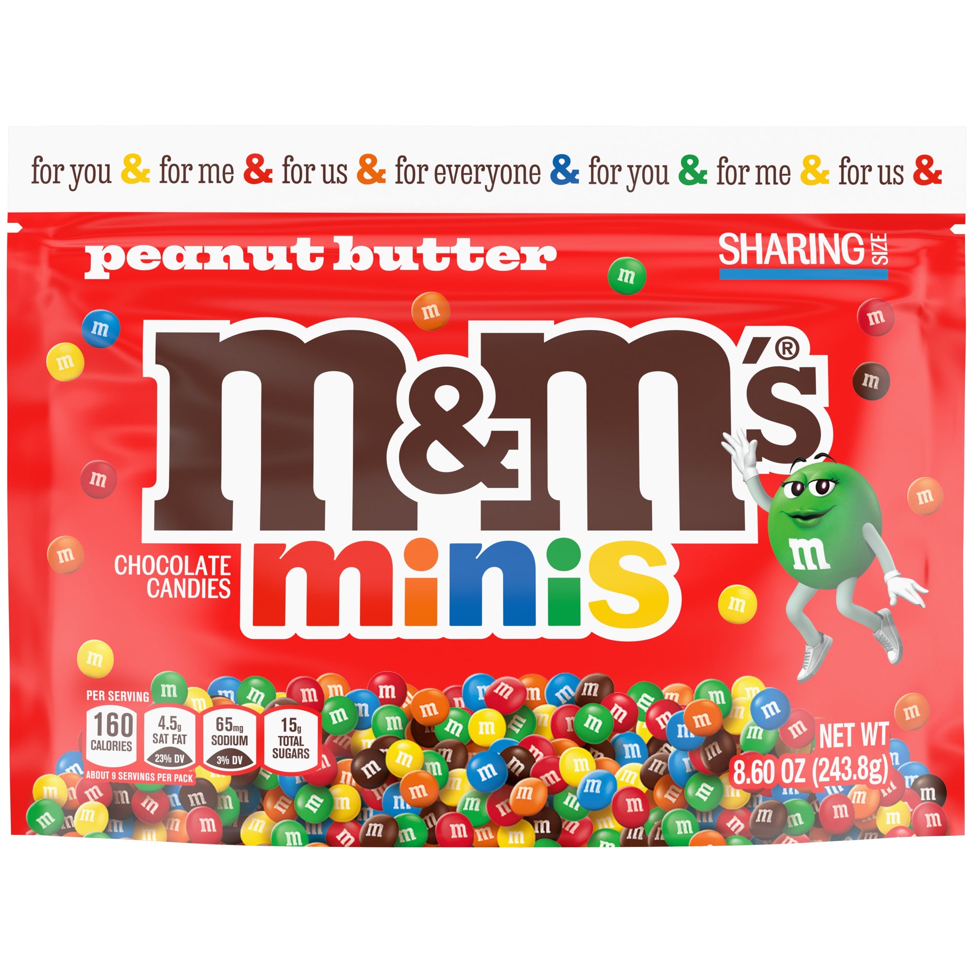 M&M's Chocolate Candy, Mini's, Peanut Butter 8.6oz