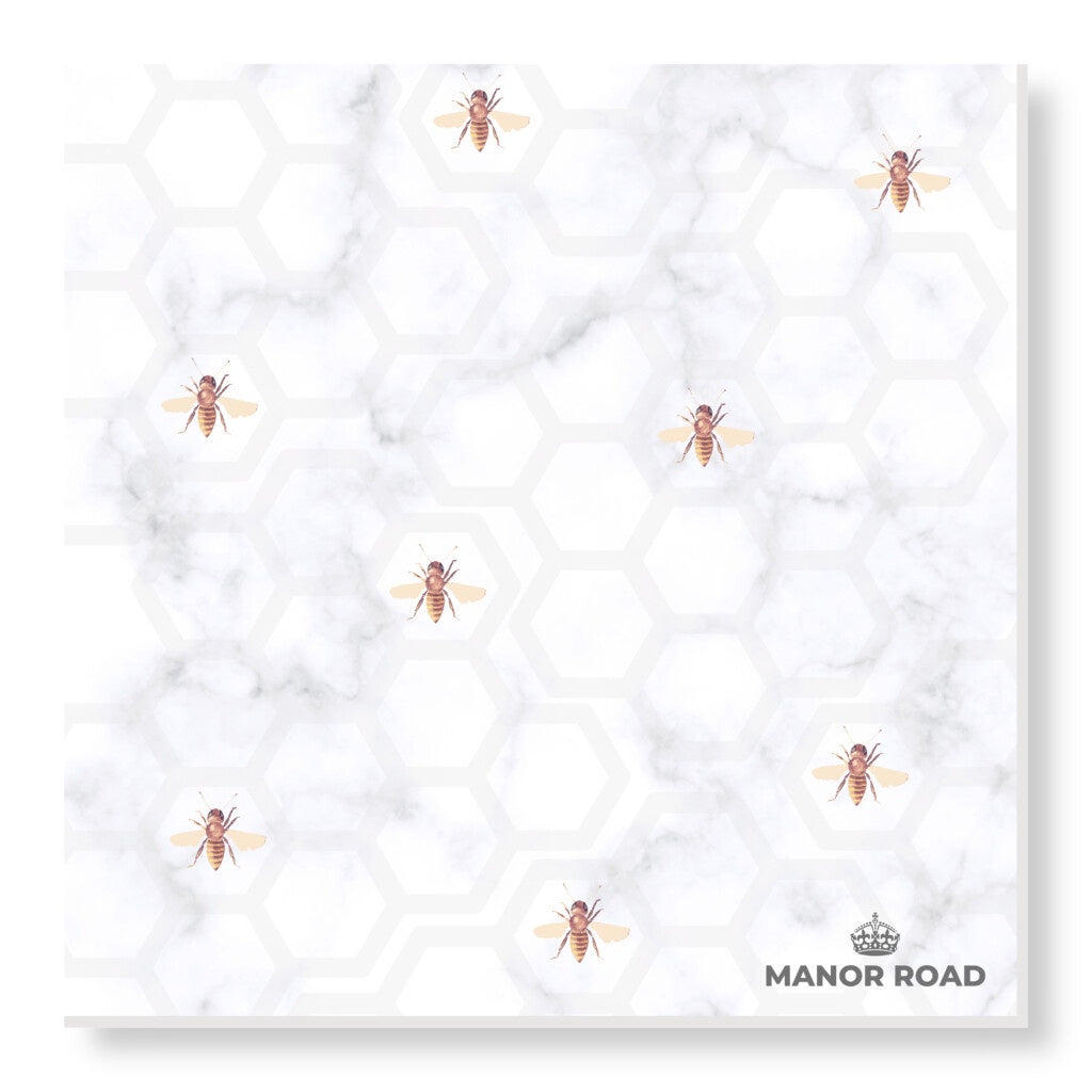 Manor Road Marbled Bee Cocktail Napkins -  25x25 20ct