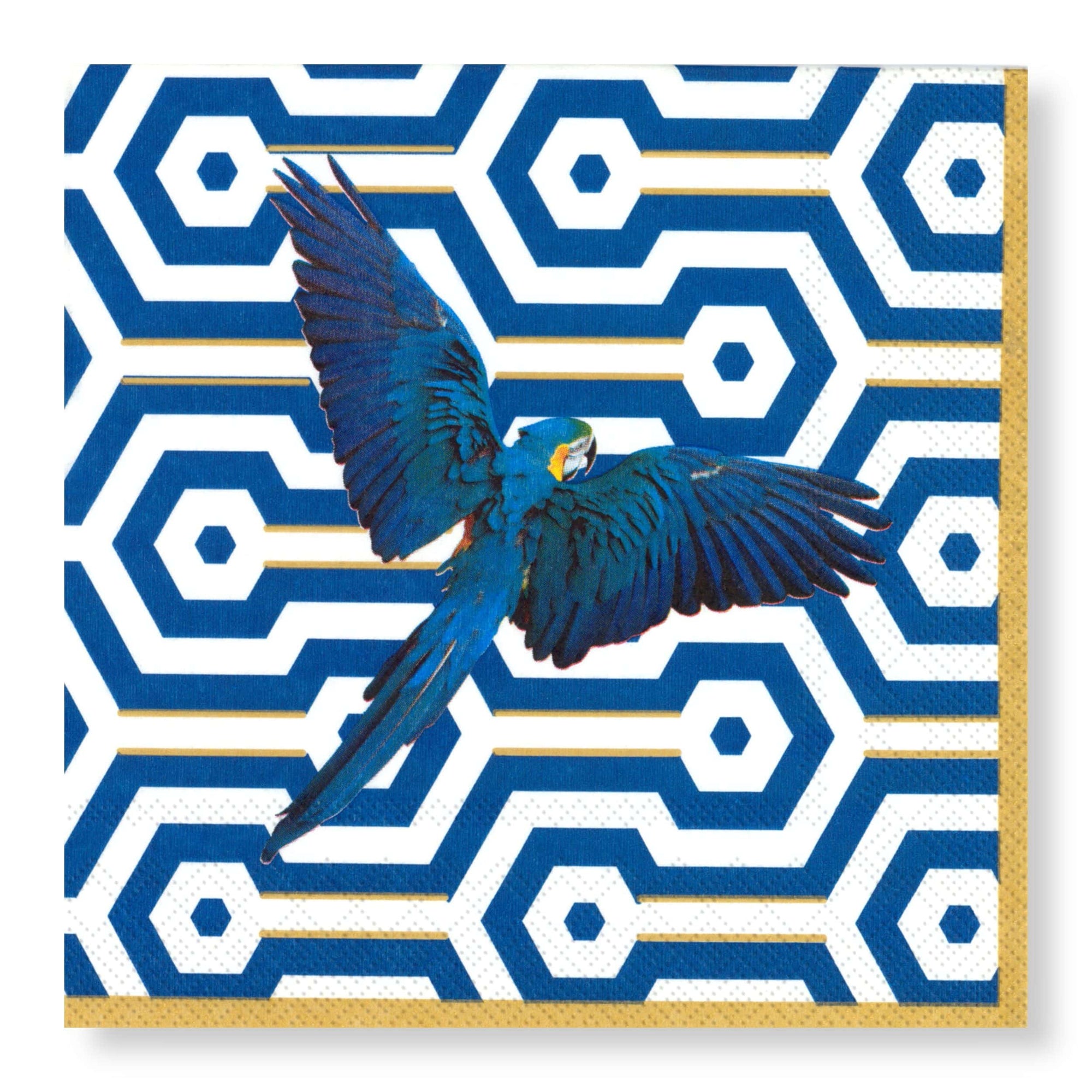 Manor Road Macaw Luncheon Napkins, 33x33, 20 pk