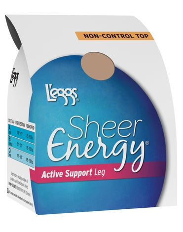 L'eggs Sheer Energy Pantyhose, Sheer Panty, B, Jet Black x 1ct