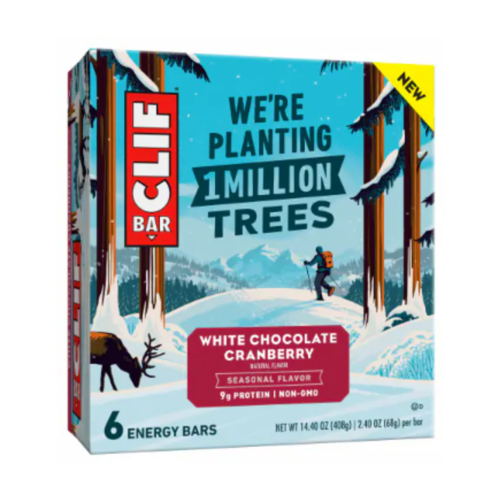 Clif Energy Bar, White Chocolate Cranberry 6ct