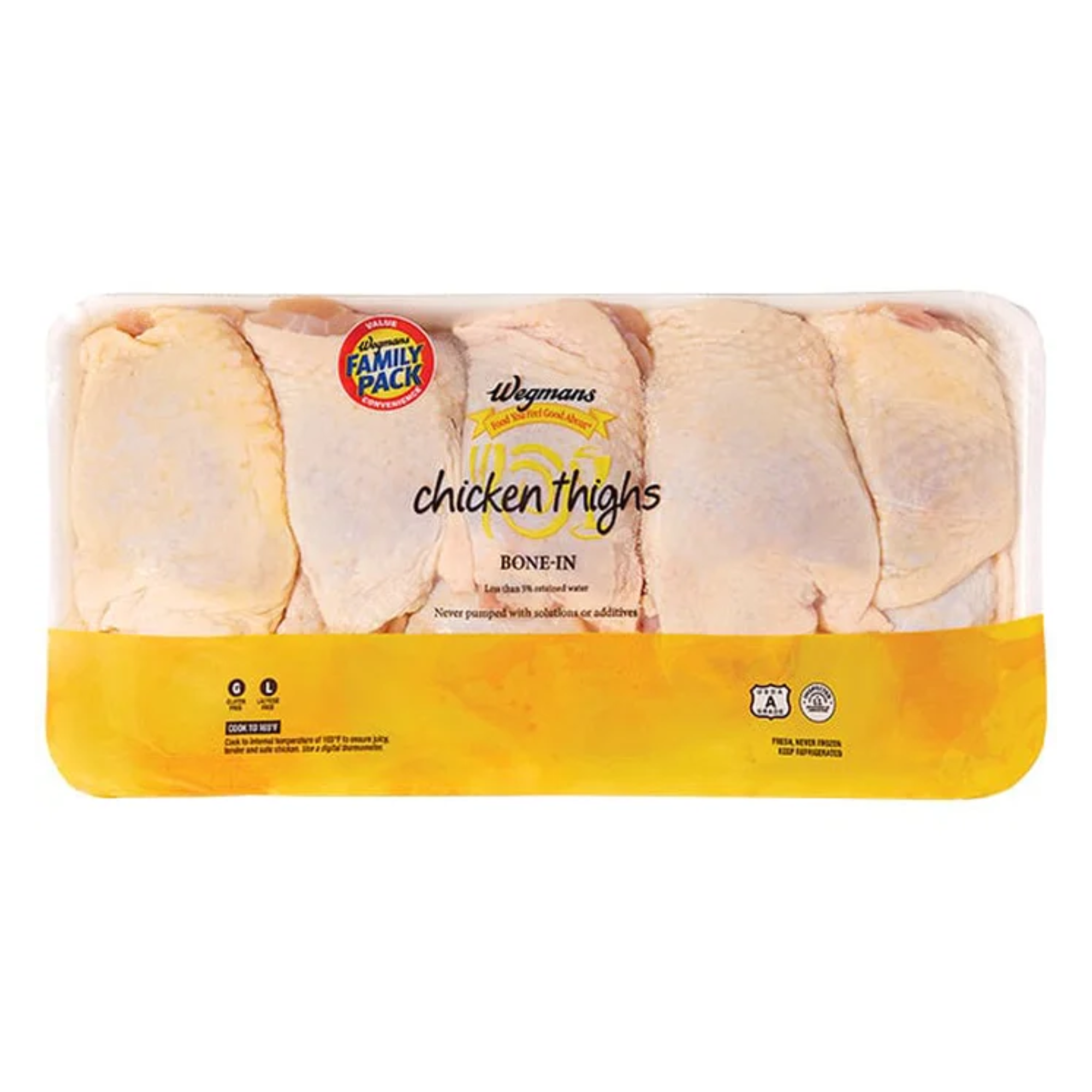 Wegmans Chicken Thighs, Bone-In, Family Pack, 1.89/lb - FRESH