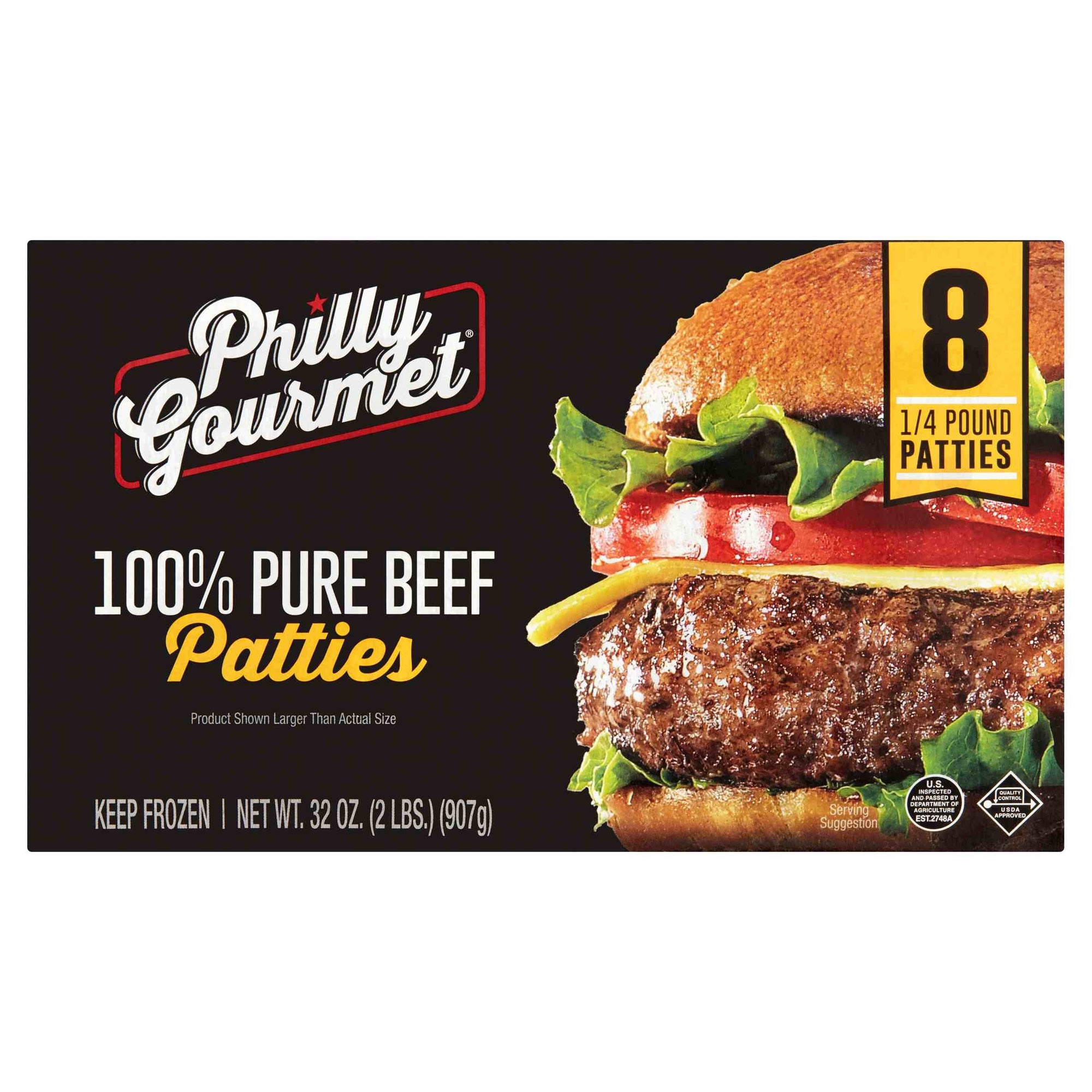 Philly Gourmet 100% Beef Patties, 2lbs, 8ct