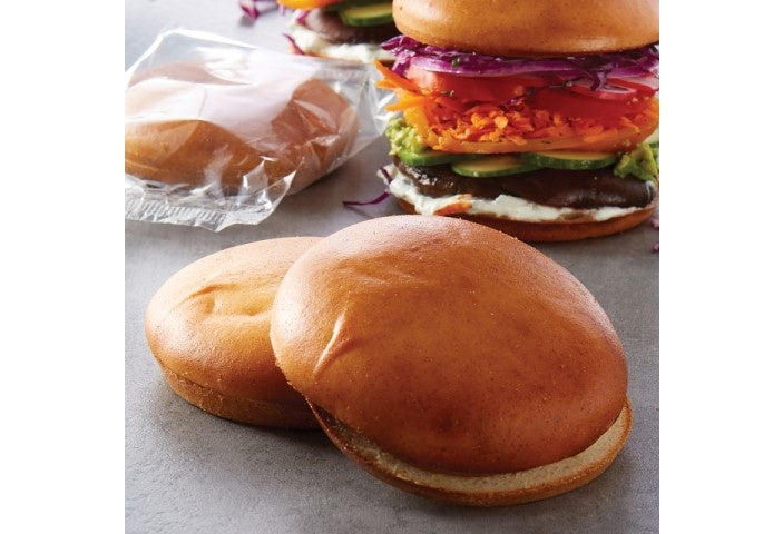 Hilltop GF White Hamburger Buns, 3/8" Sliced, Frozen, 5 ct