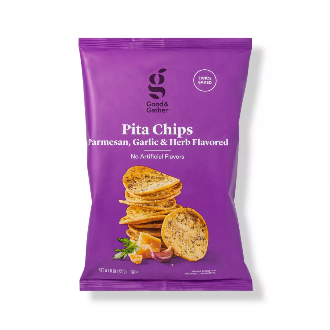 Good & Gather Pita Chips, Parmesan, Garlic & Herb 8oz