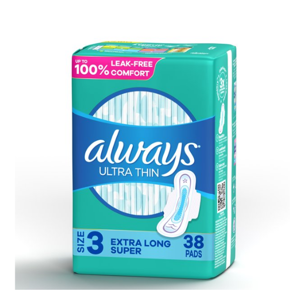 Always Pads Size 3 Ultra Thin With Wings 38Ct