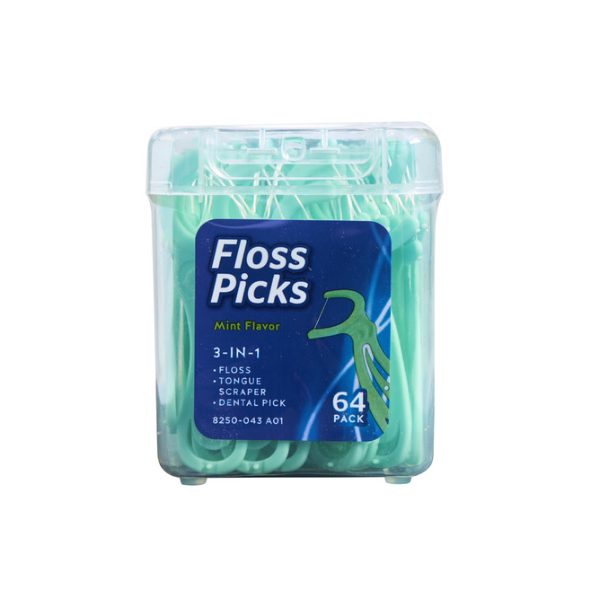 Lidl Floss Picks, 3-in-1, 64pack, Mint Flavor