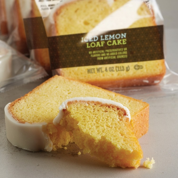 Loaf Cake Slice, Iced Lemon, Individually Wrapped, 4 oz