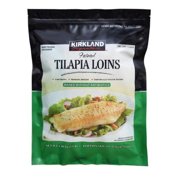 Kirkland Tilapia Loins, Frozen 3 lbs