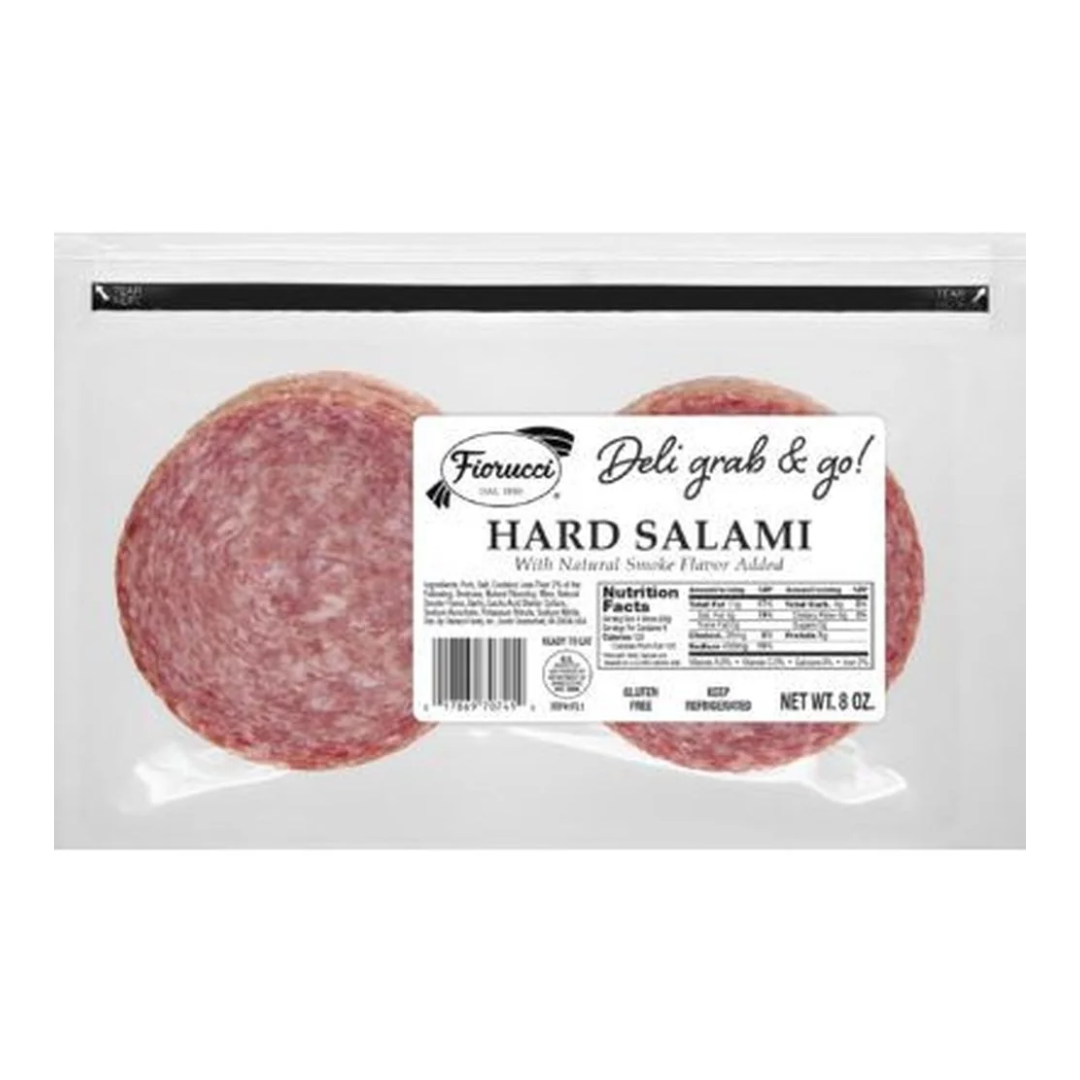 Fiorucci Hard Salami, Sliced, Grab & Go, 8 oz