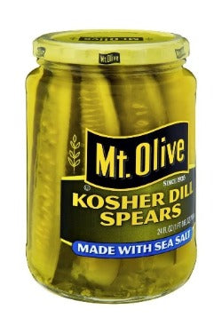 Mt Olive Kosher Dill Pickle Spears, 24 fl oz