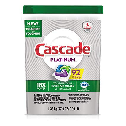 Cascade Dishwasher Tabs, Platinum, Fresh Scent 81ct