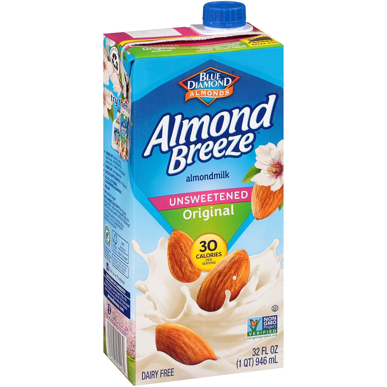 Blue Diamond Almond Breeze Almond Milk, Vanilla Unsweetened, 32 fl oz