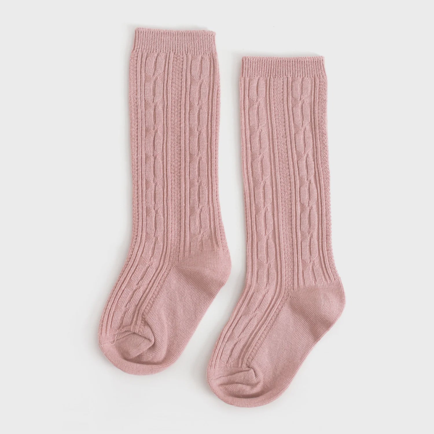 Little Stocking Co Cable Knit Knee High Socks, Blush