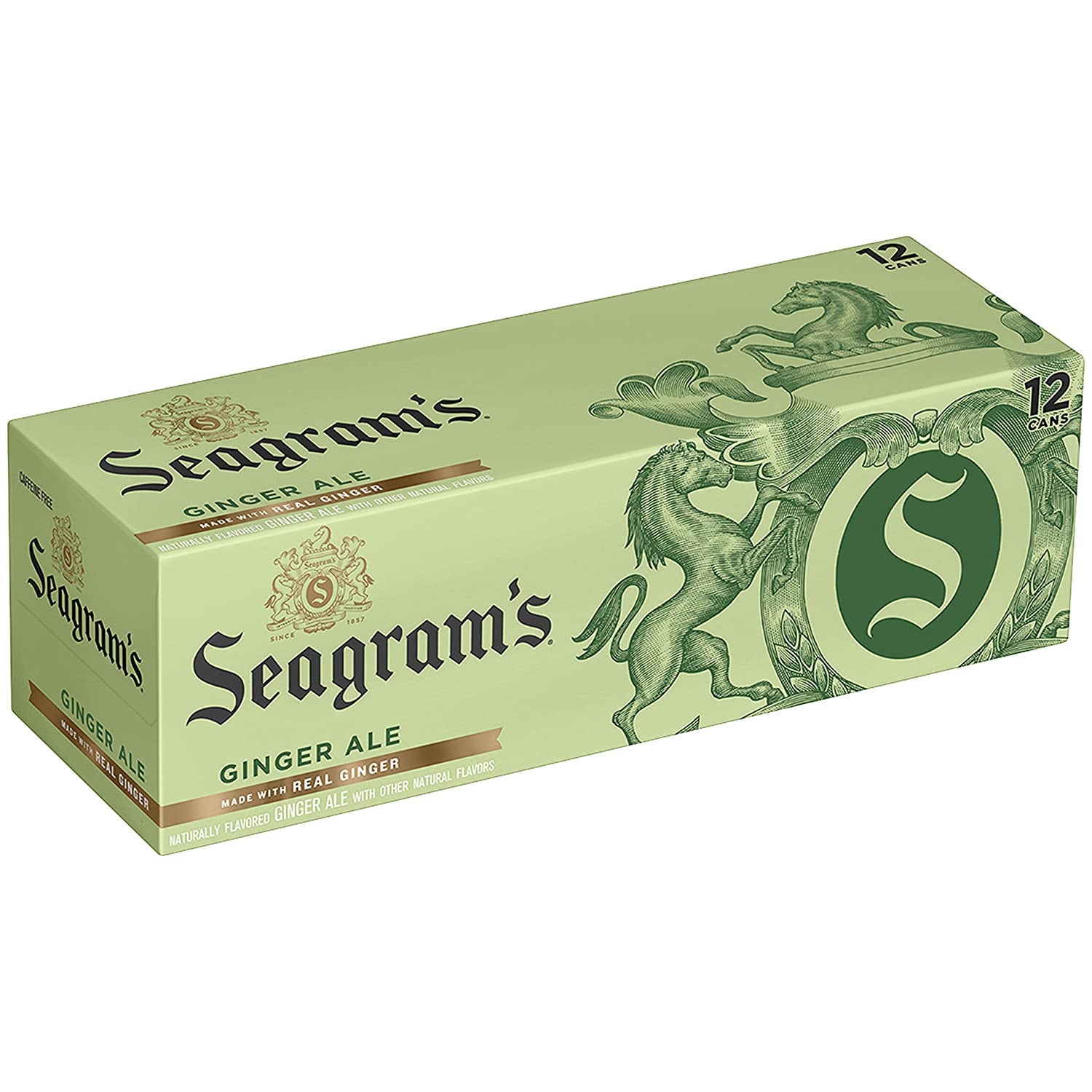 Coca-Cola Soda, Seagrams Ginger Ale, 12 Fl Oz/12 Cans