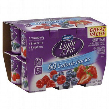 Dannon Yogurt, Light & Fit, Strawberry, Blueberry & Raspberry, 12 ct, 4 oz