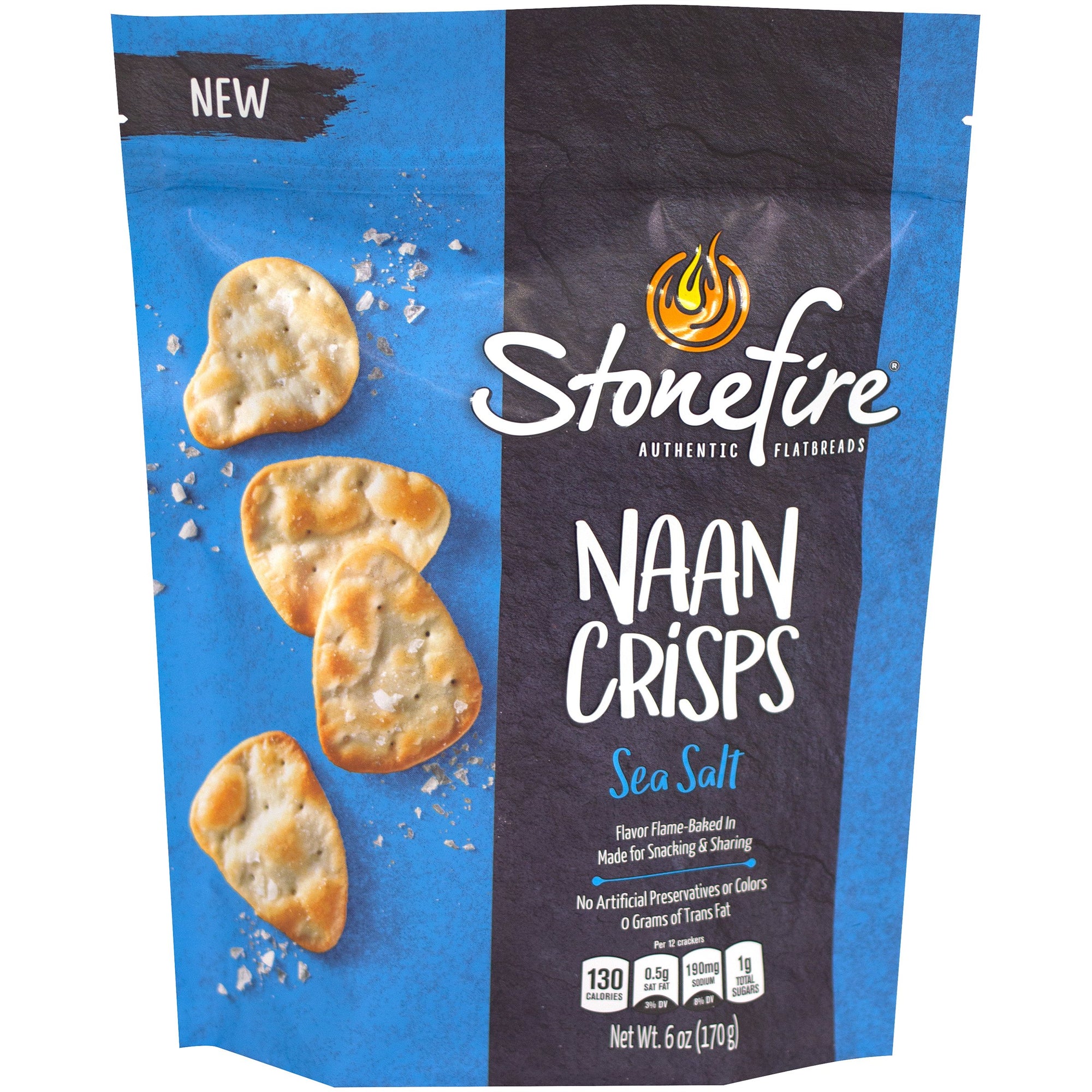 Stonefire Naan Crisps, Sea Salt, 6 oz