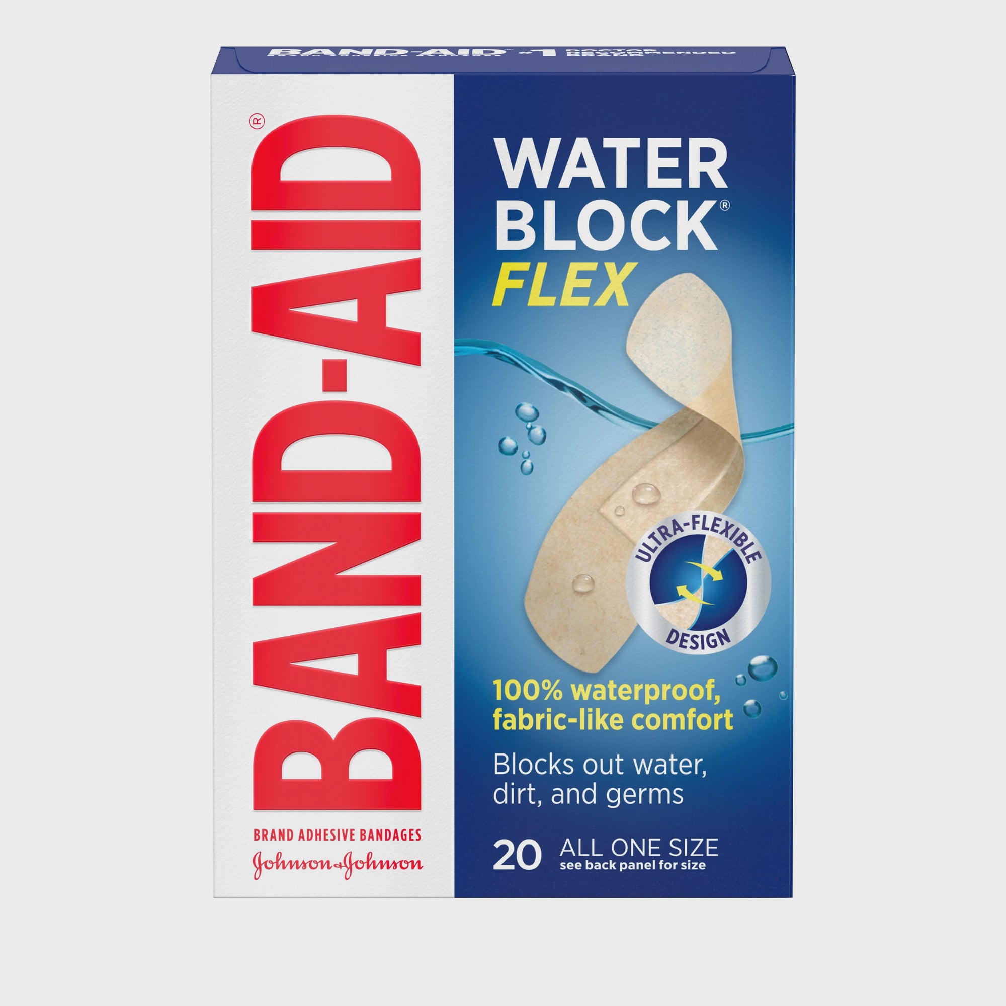 Johnson & Johnson Band-aids, Water Block Flex Bandages, 20ct