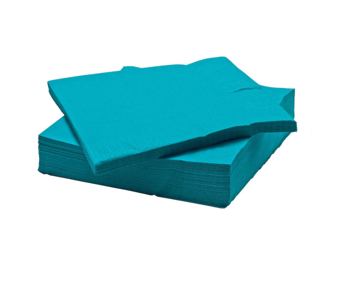 Ikea Fantastisk Napkins, 15.75"sq, Turquoise, 50ct