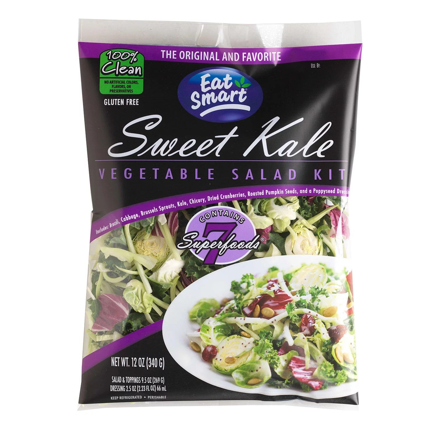 Fresh Salad Kit - Sweet Kale Salad Kit w/ Craisins & Pumpkin Seeds & Poppyseed Dressing