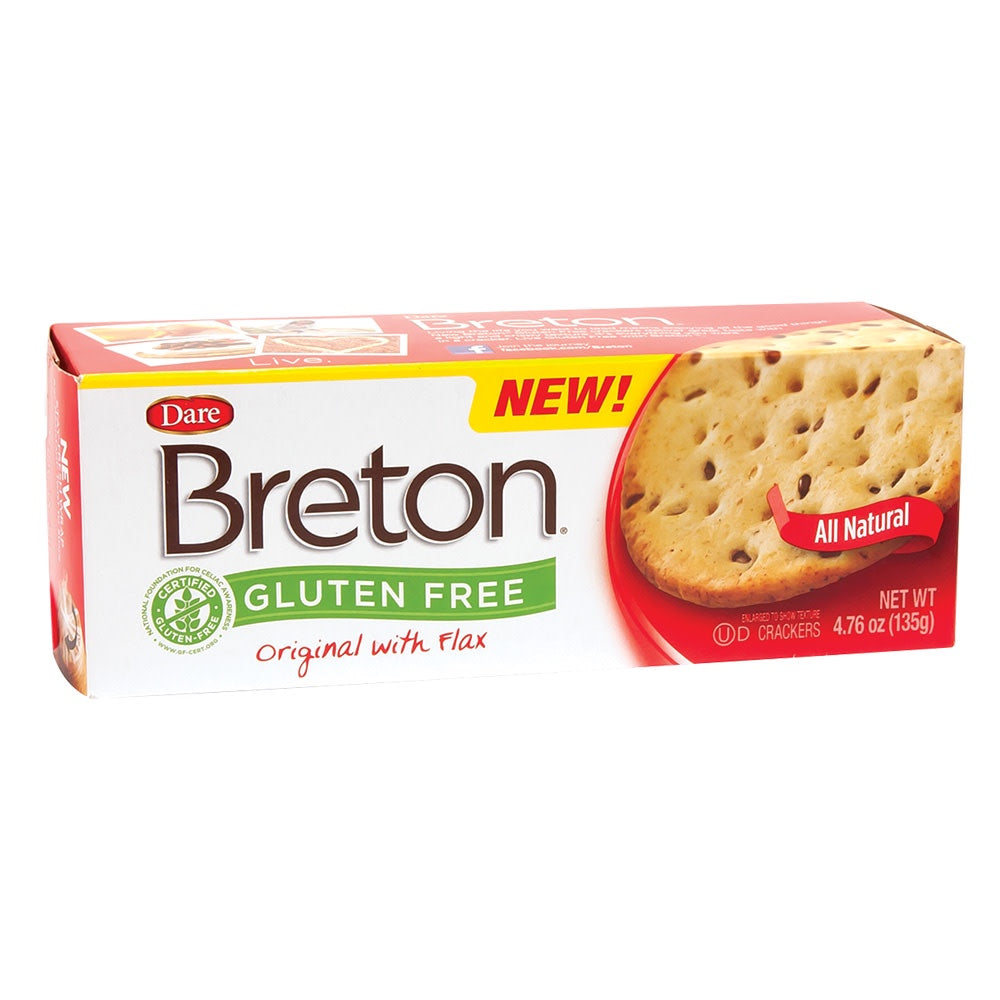 Dare Breton Crackers, Gluten Free, Original with Flax, 4.76 oz