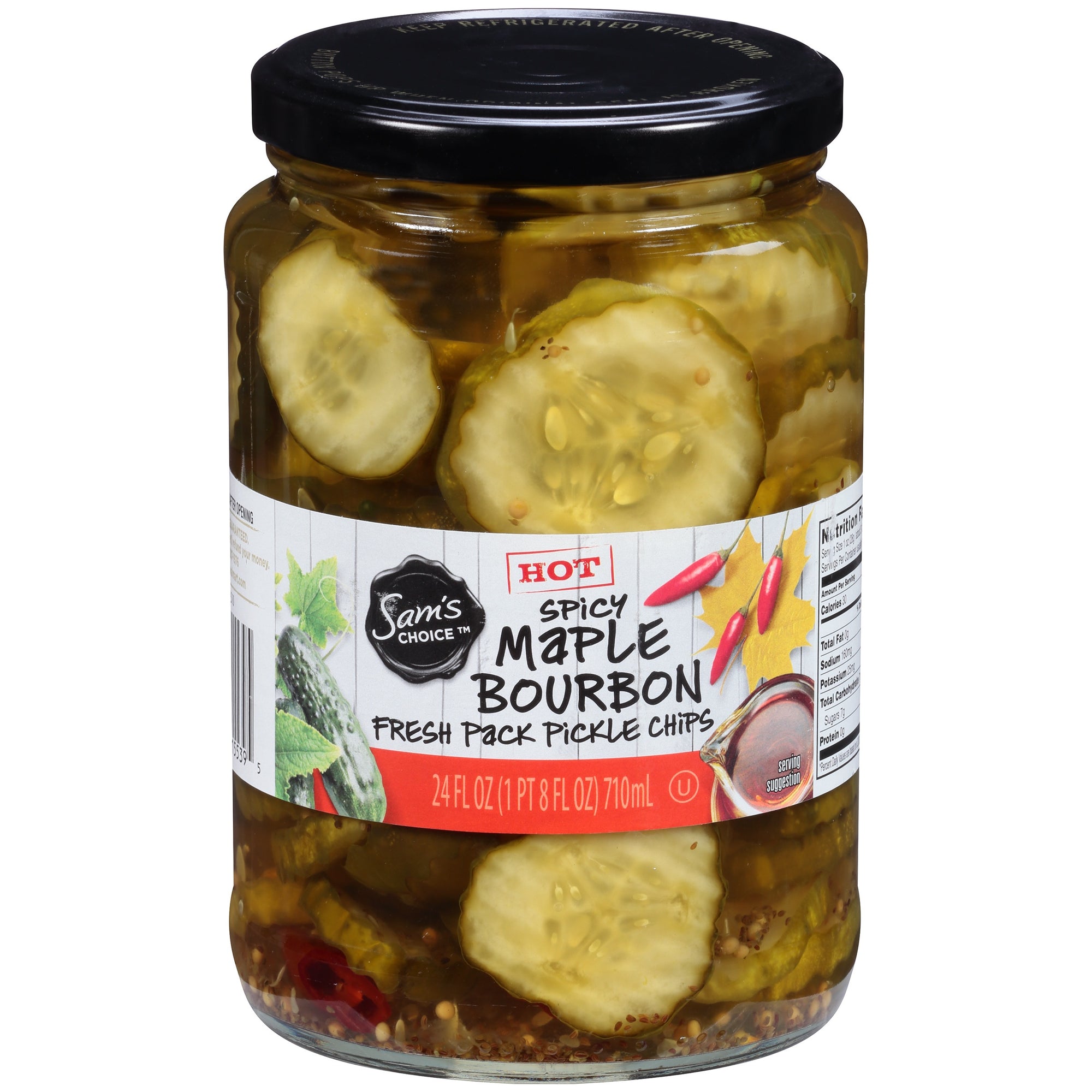 Sam's Choice Pickles Chip, Hot Spicy, Maple Bourbon, 24 Fl Oz