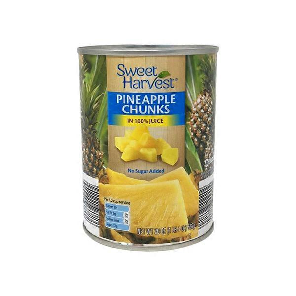 Sweet Harvest Pineapple Chunks in 100% Pineapple Juice, 20 oz