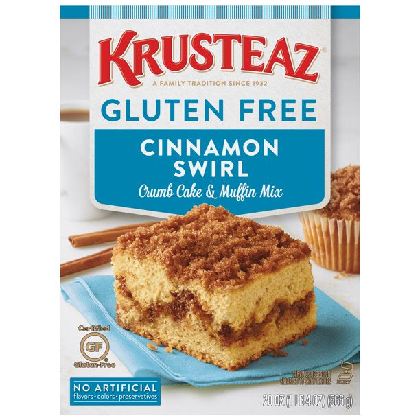 Krusteaz Gluten Free Cinnamon Swirl Crumb Coffee Cake & Muffin Mix, 20 oz