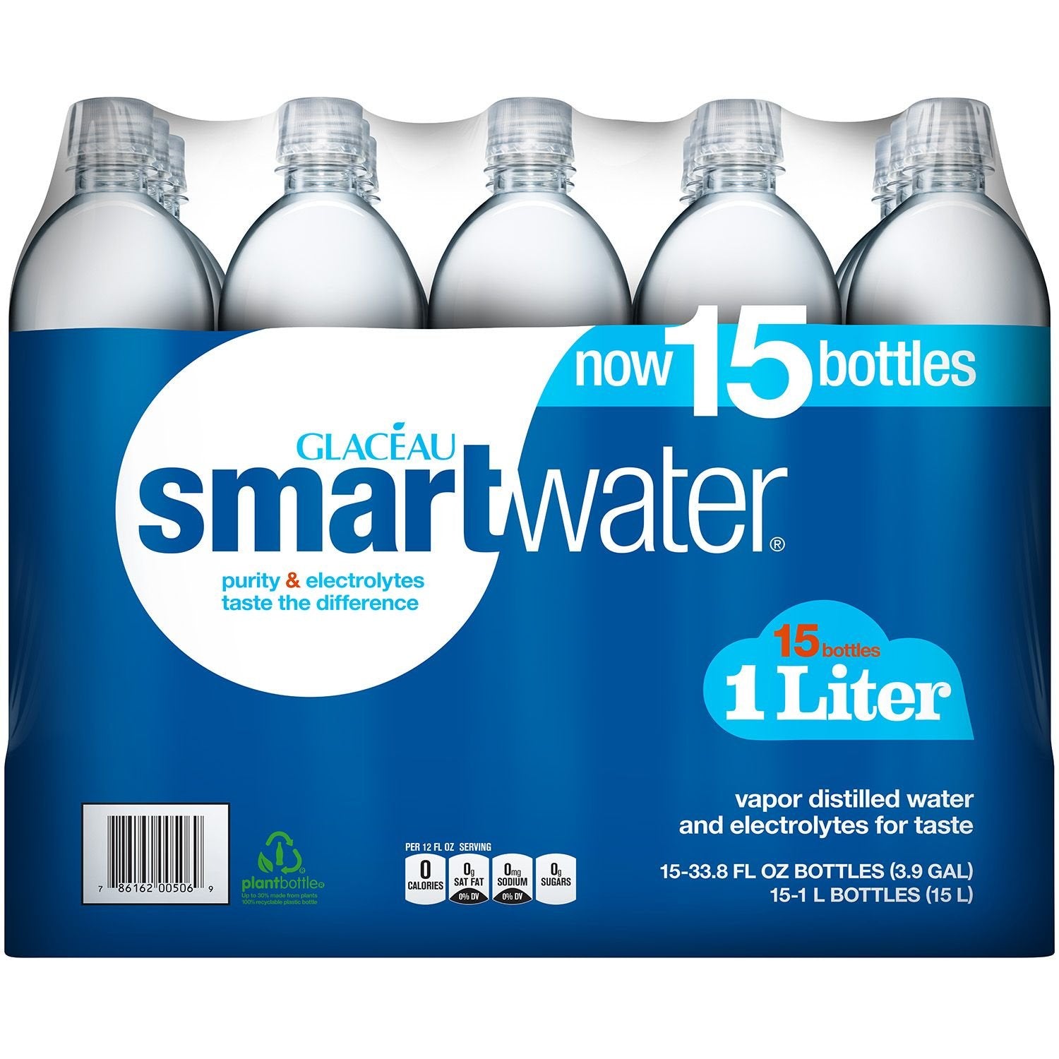 Glaceau Smart Water, Purity & Electrolytes, 15ct