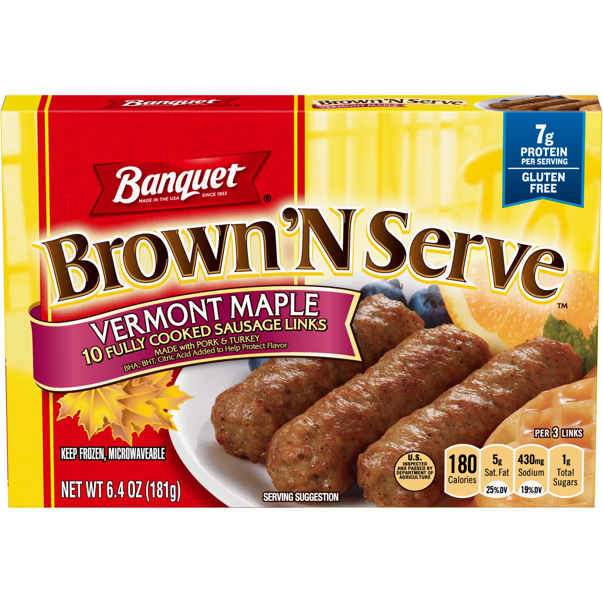 Banquet Brown 'N Serve Maple Sausage, 6.4 oz