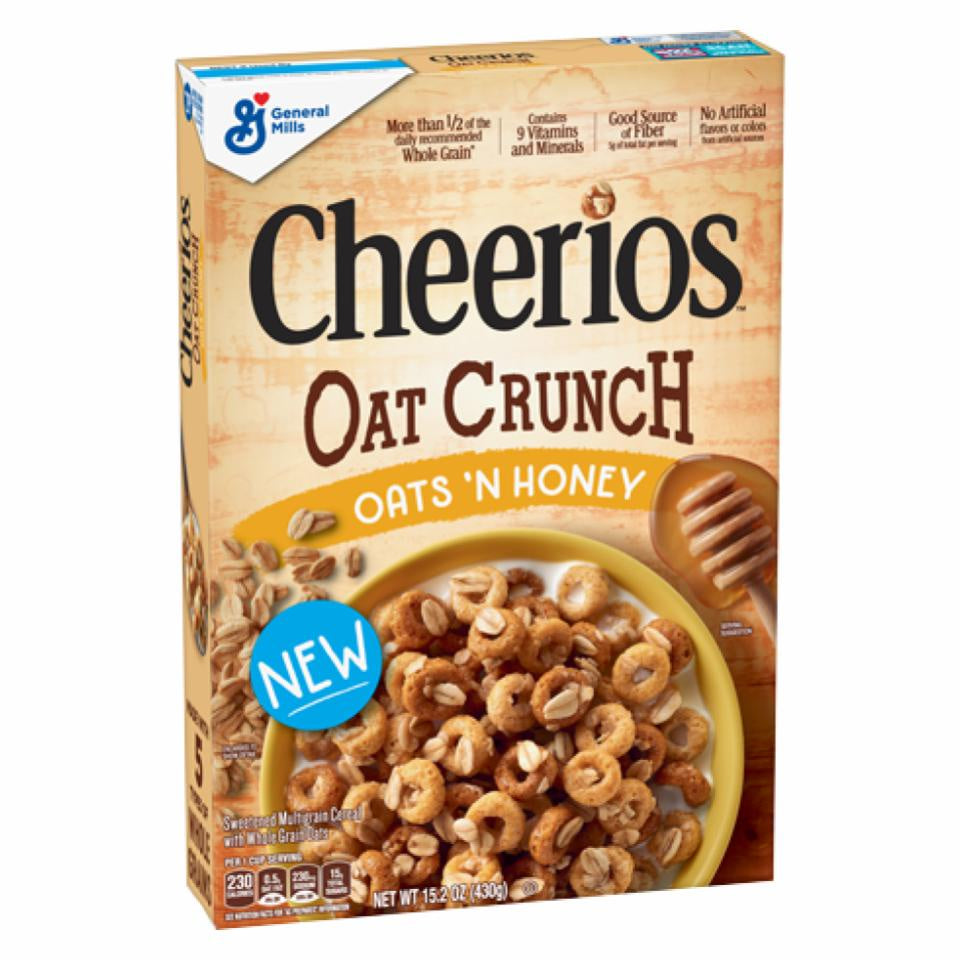 General Mills Cheerios, Oat Crunch, Oats 'n Honey, Family Size 24 oz