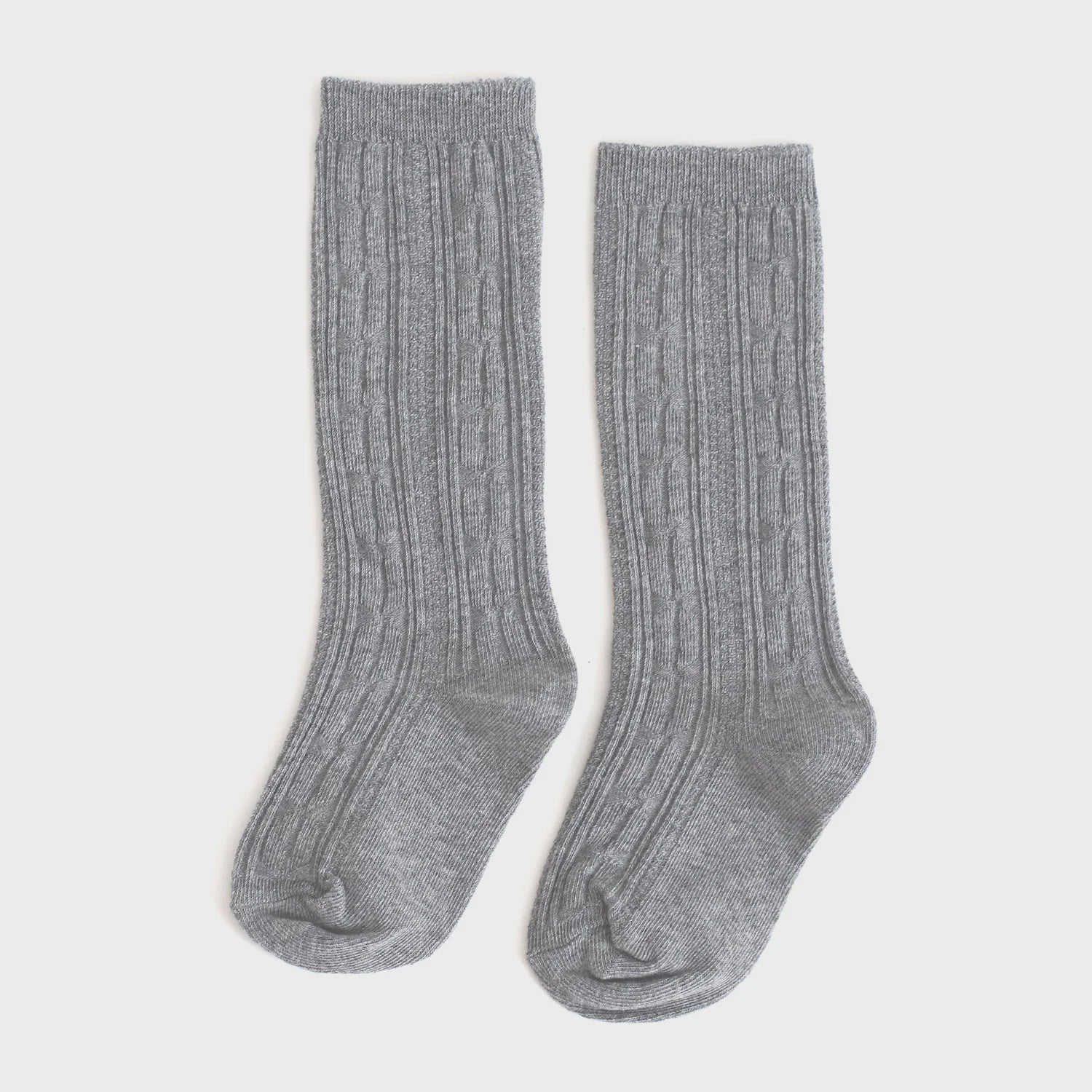 Little Stocking Co Cable Knit Knee High Socks, Gray