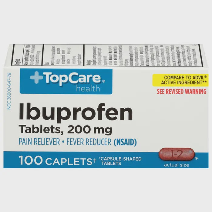 TopCare Ibuprofen Coated Tablets, 200 mg, 100 ct