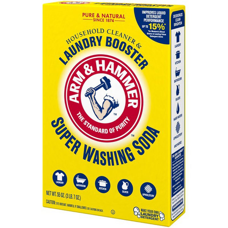 Arm & Hammer Household Cleaner & Laundry Booster Super Washing Soda, 55oz