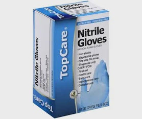 TopCare Health Nitrile Gloves Powder-Free, 40 Gloves per box