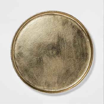 Round Aluminum Gold Tray 17"