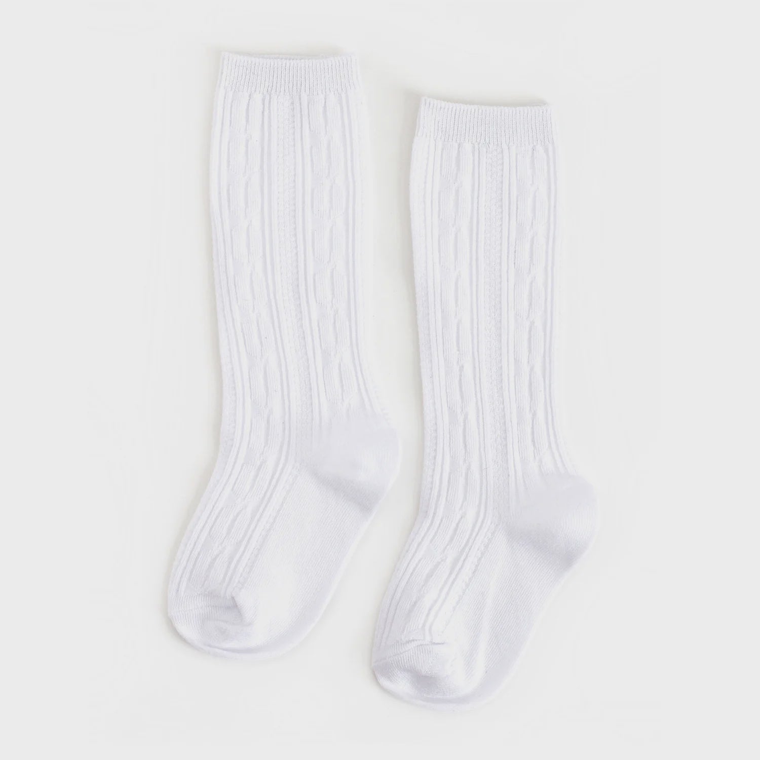 Little Stocking Co Cable Knit Knee High Socks, White